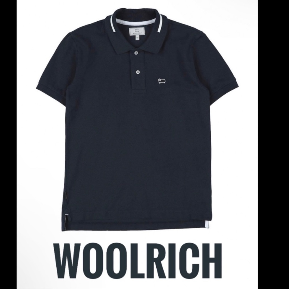 Authentic Woolrich boys designer navy signature polo shirt sz 6